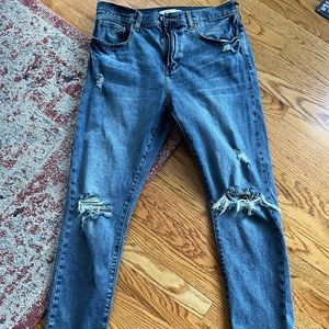 Pacsun Jeans Mens Size 32x32 Light Wash Distressed Slim Taper Leg. New no tags